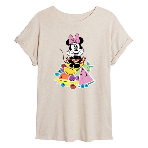 

Футболка Minnie Mouse Juniors с изображением фруктов большого размера Disney, бежевый