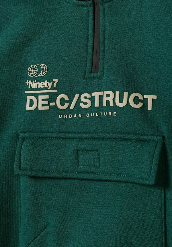 Толстовка с застежкой-молнией до середины груди Minoti, Dark Green — фото 4