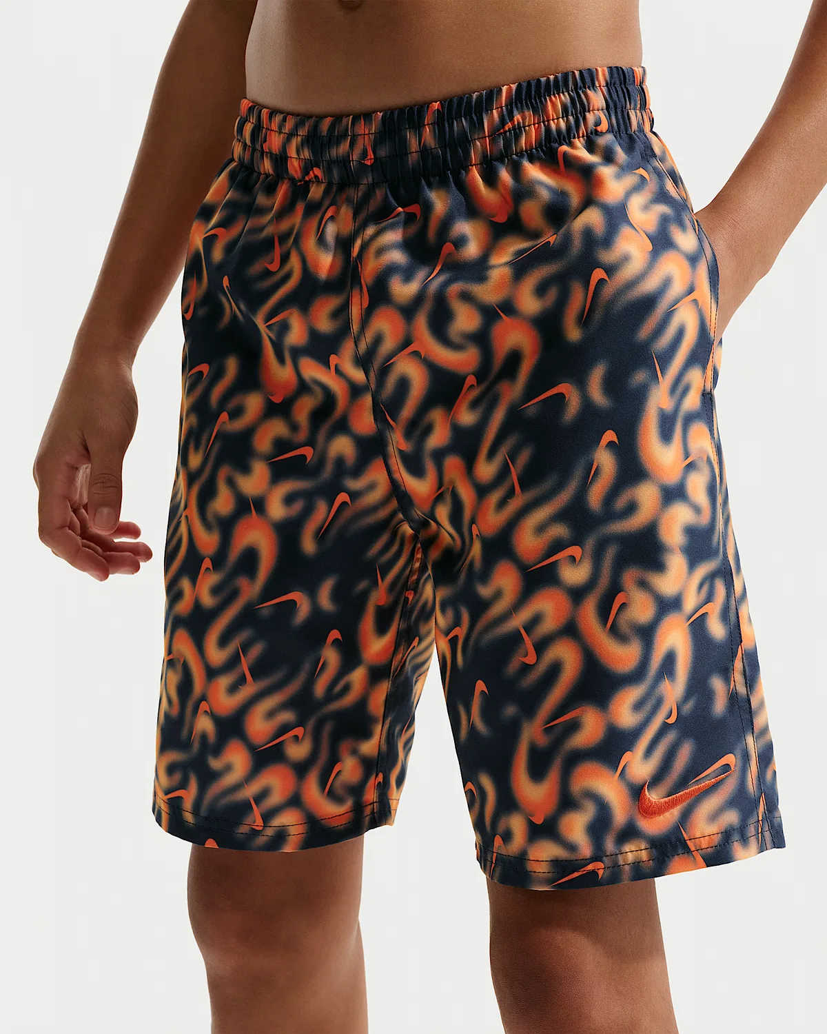 Детские (мальчиковые) плавки Nike Swim Breaker 7" с боксерской подкладкой, Midnight Navy — фото 2