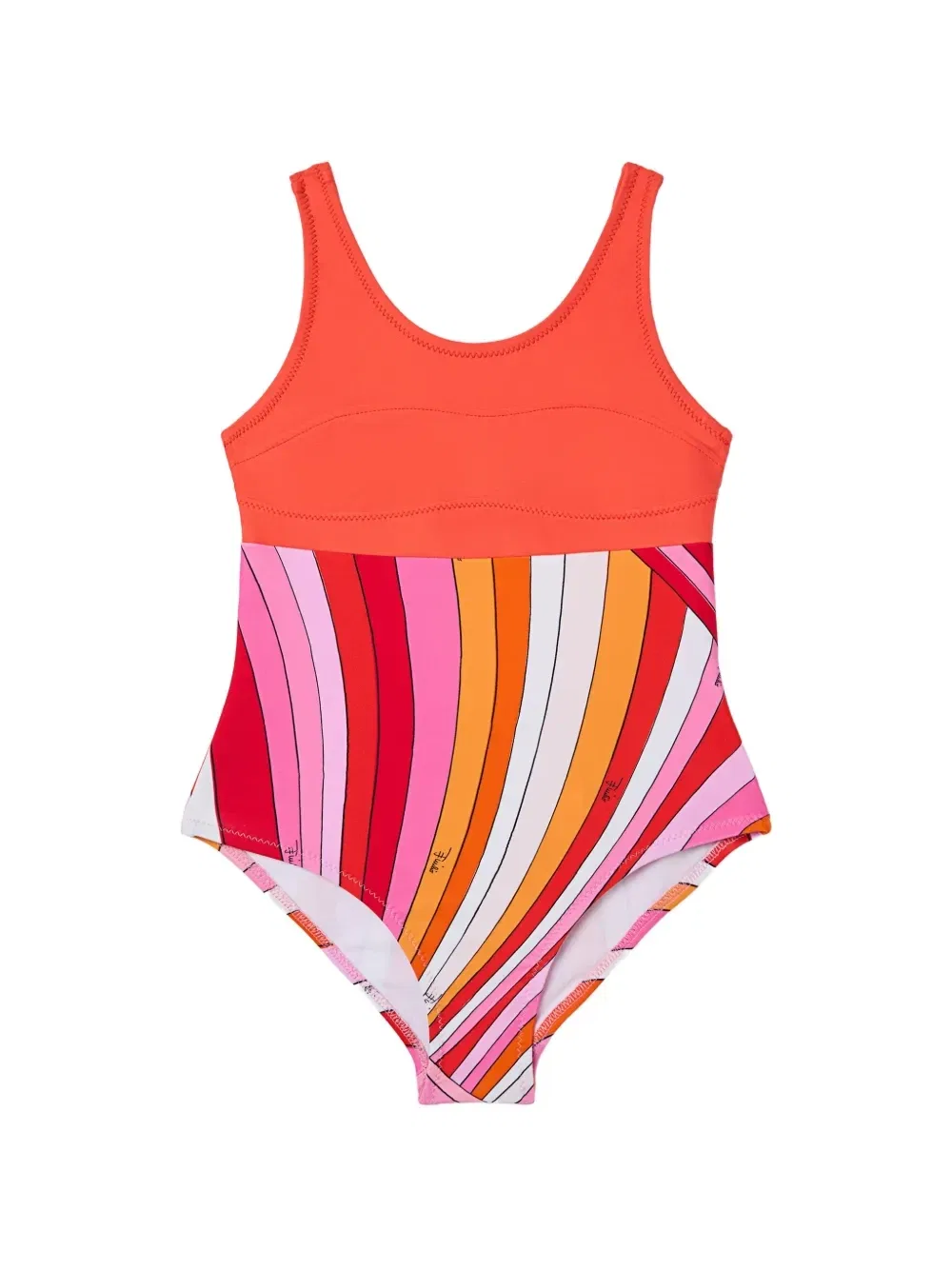 Слитный купальник Pucci Junior, оранжевый