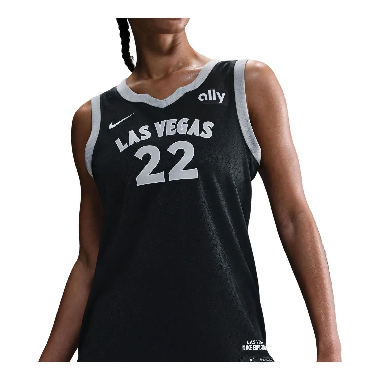 Футболка Nike A'ja Wilson Las Vegas Aces Dri-FIT WNBA Victory Jersey 'Black Flat Silver White' HF0996-010, черный