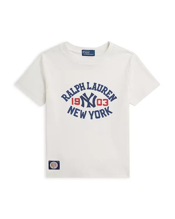 Хлопковая футболка Yankees - для маленького ребенка Ralph Lauren, White