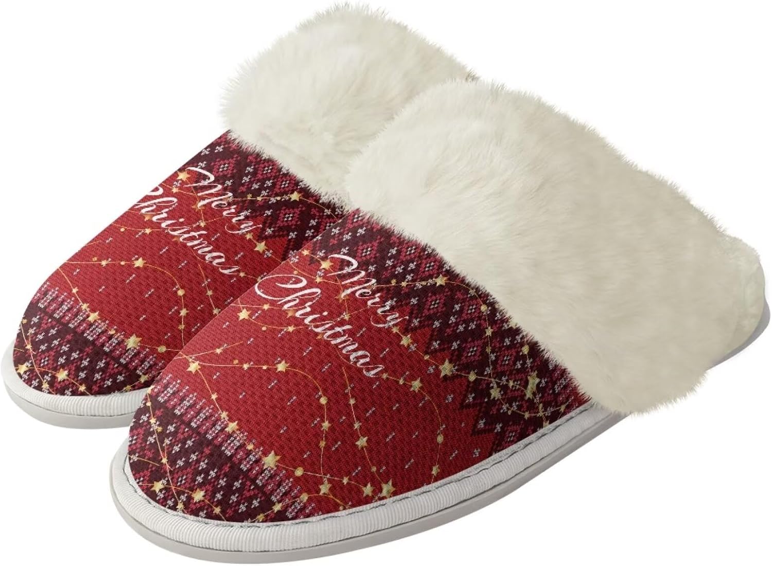 

Рождественские милые хлопковые тапочки для женщин и мужчин, мягкие, уютные, удобные, легкие домашние тапочки для пар Zhangruoheng, Christmas Print