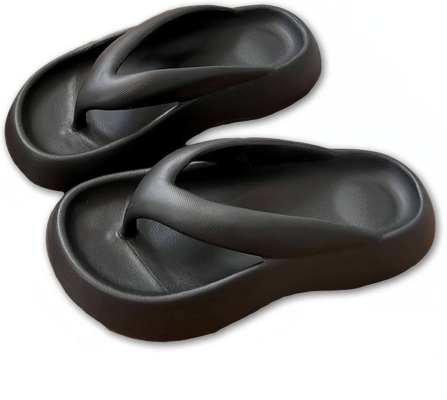 

Нескользящие облакообразные шлепанцы для мужчин и женщин с толстой и легкой подошвой, пляжные шлепанцы, мягкие с подушкой, удобные пляжные сандалии, EVA, комфортные для прогулок и спа Swezida, черный