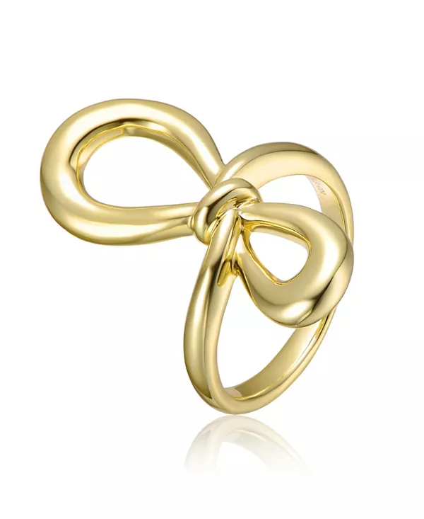 

Кольцо-Бабочка с ленточкой и бесконечным узлом, покрытое 14-каратным золотом Rachel Glauber, gold