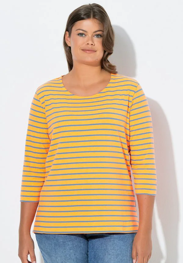 

Полосатая футболка с рукавами 3/4, круглым вырезом и длинными рукавами. Laurasøn, Neon Orange, Оранжевый, Полосатая футболка с рукавами 3/4, круглым вырезом и длинными рукавами. Laurasøn, Neon Orange