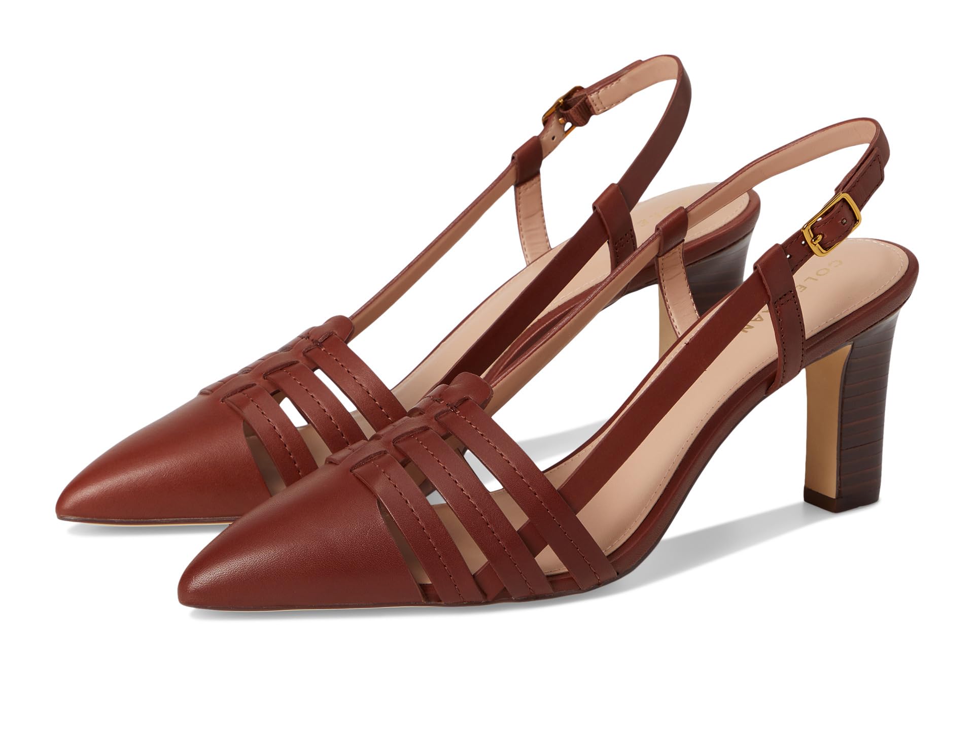 Туфли Cole Haan Mylah Huarache Slingback Pumps, Dark Cuoio Leather