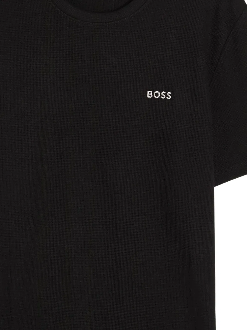 Футболка из вафельной вязки Boss, черный — фото 2