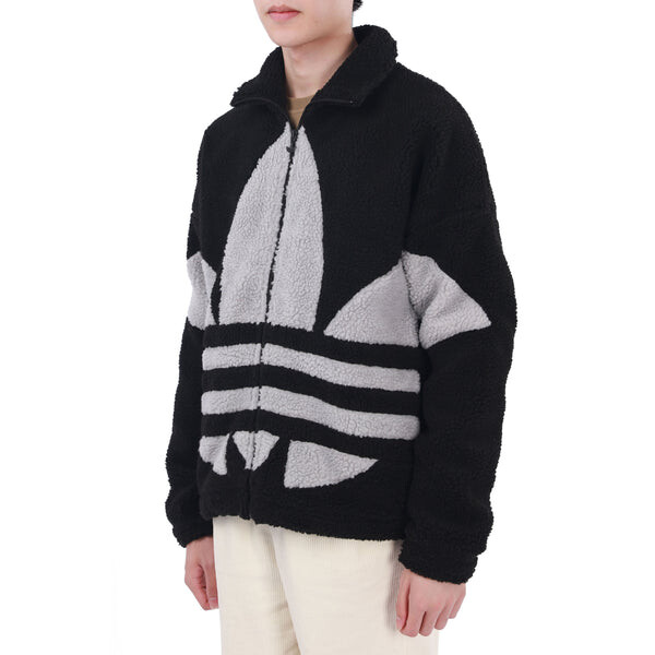 Куртка adidas originals Contrasting Colors Logo Suede Stand Collar Sports Jacket Black, черный — фото 3