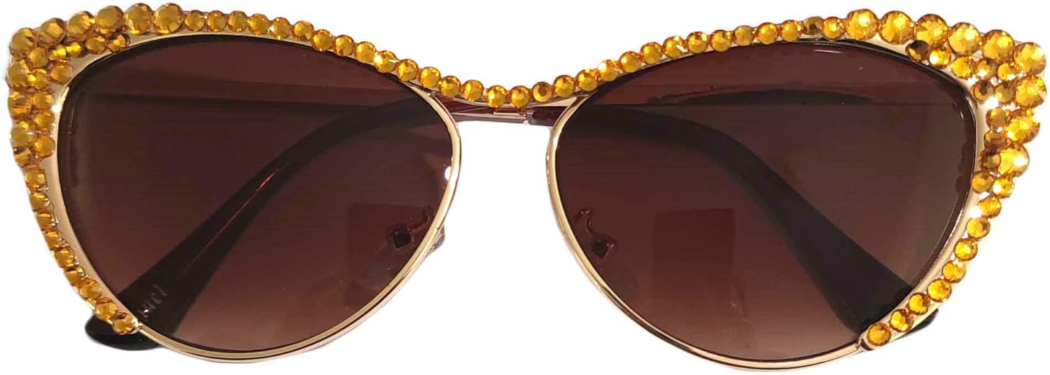 

Солнцезащитные очки Willochra в маленькой оправе «кошачий глаз» с кристальной оправой и блестящими бриллиантами для женщин, винтажные, со стразами, для вечеринки, Brown