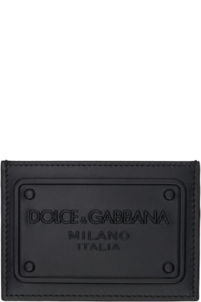 

Визитница из черной телячьей кожи с рельефным логотипом Dolce&Gabbana