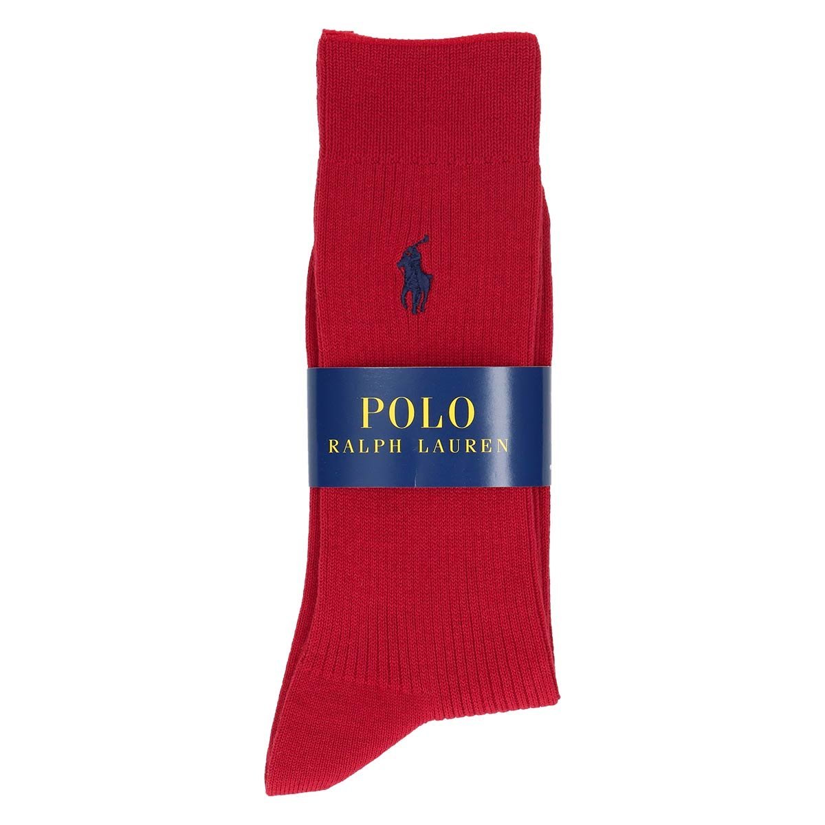 Мужские носки с дезодорирующим эффектом и вышитым ребристым рисунком. Polo Ralph Lauren, 18. Red