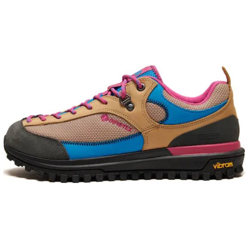 KOLON SPORT Низкие противоскользящие износостойкие походные ботинки Camp унисекс коричневого и синего цвета