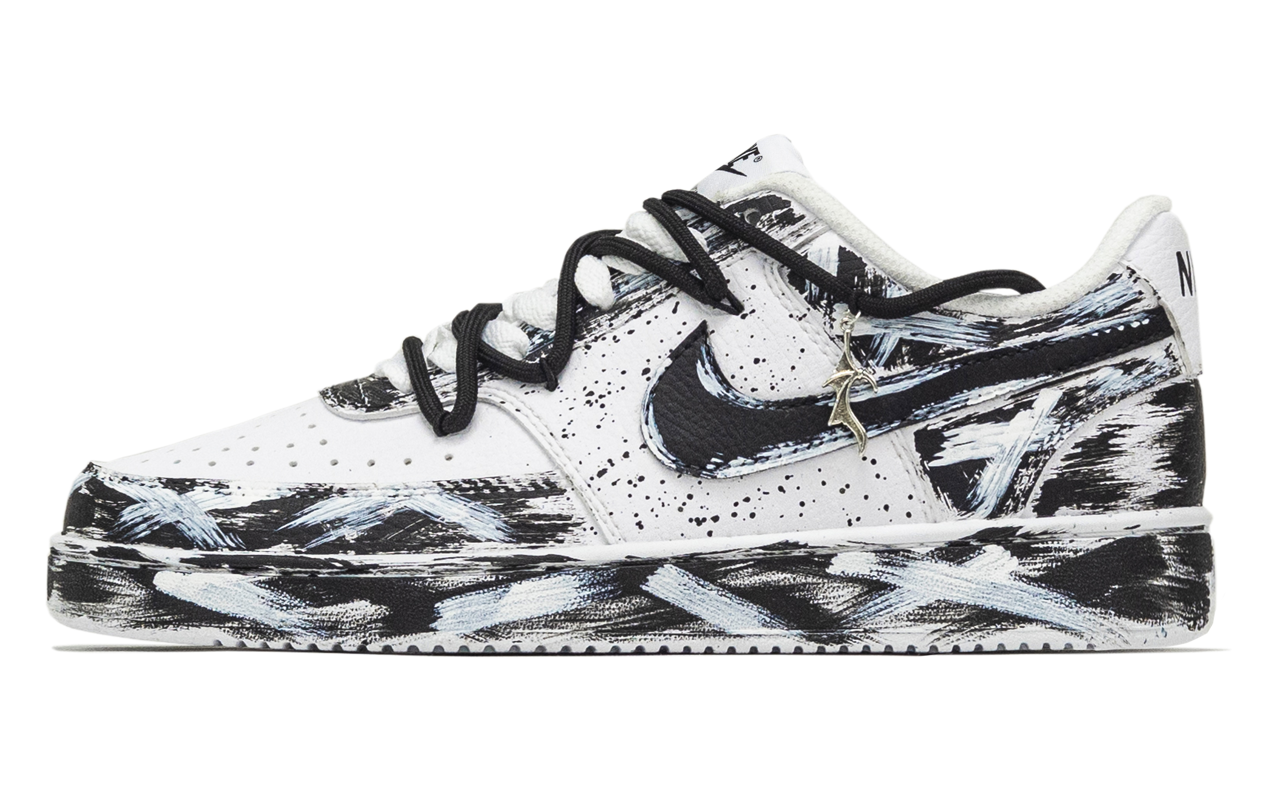 

Nike Кроссовки Court Vision 1 Fantasy, Brush Stroke Avant Garde с антискользящим покрытием, износостойкие, низкие, мужские, черные