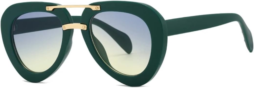 

Мужские солнцезащитные очки с двойной перемычкой, модные градиентные солнцезащитные очки с защитой от УФ-излучения UV400; женские солнцезащитные очки в трендовом сине-зеленом цвете SZVVBKK, Green Blue Yellow