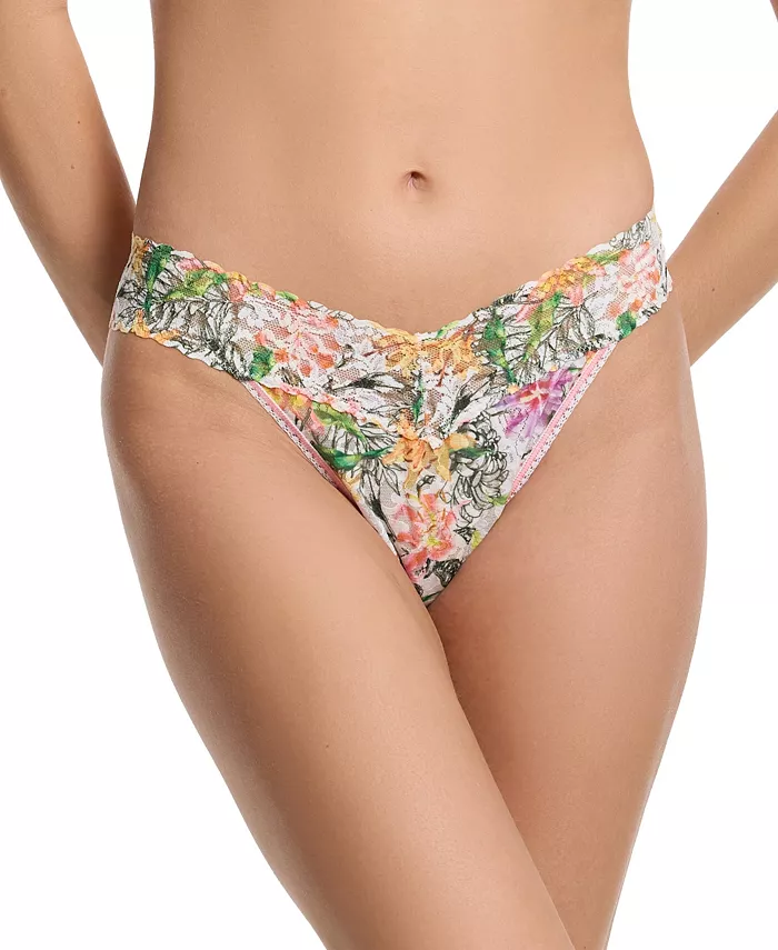 

Женские трусы-стринги Original Rise с кружевом и принтом Signature Hanky Panky, белый