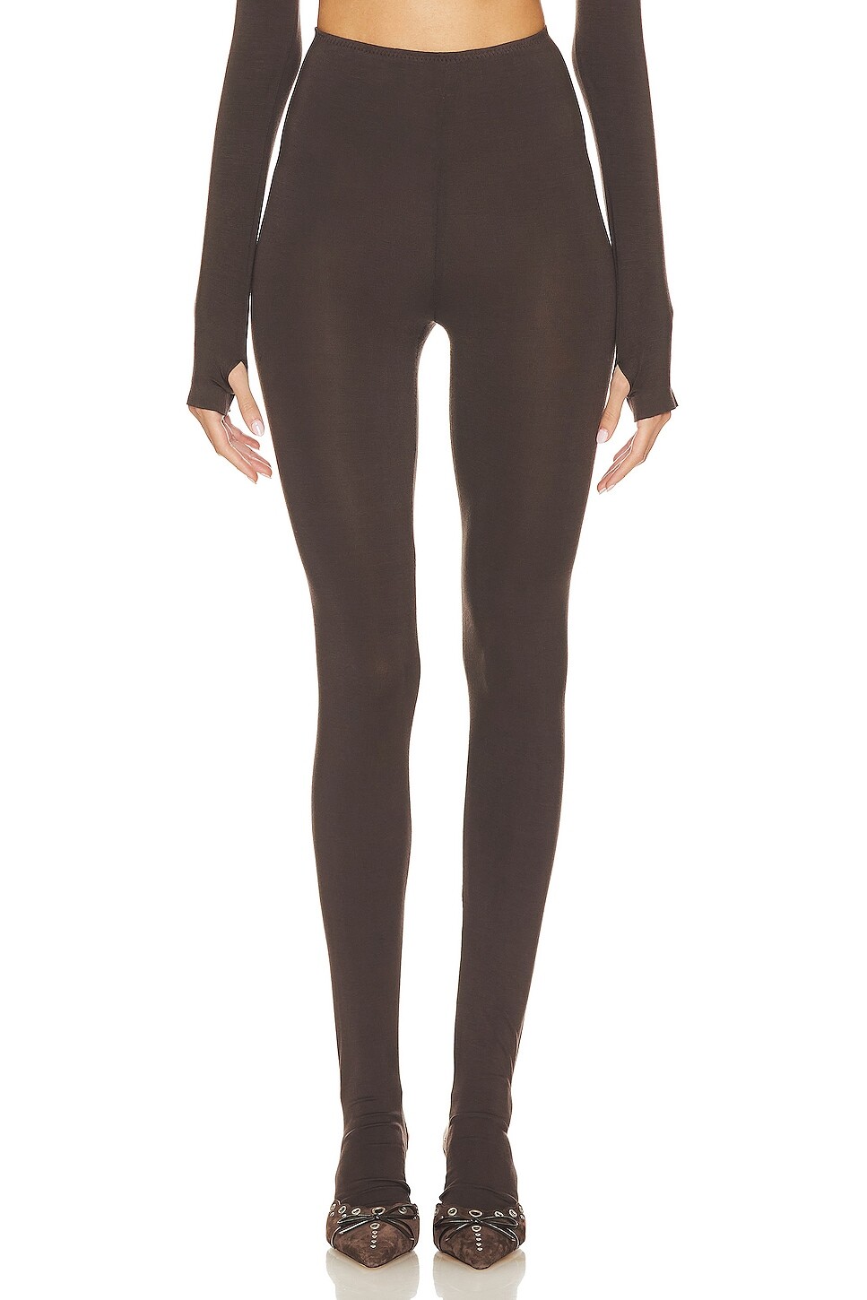 

Леггинсы Norma Kamali Legging With Footie, цвет Chocolate