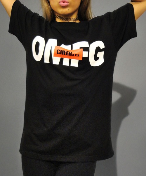

Футболка с принтом OMFG CHEER, черная