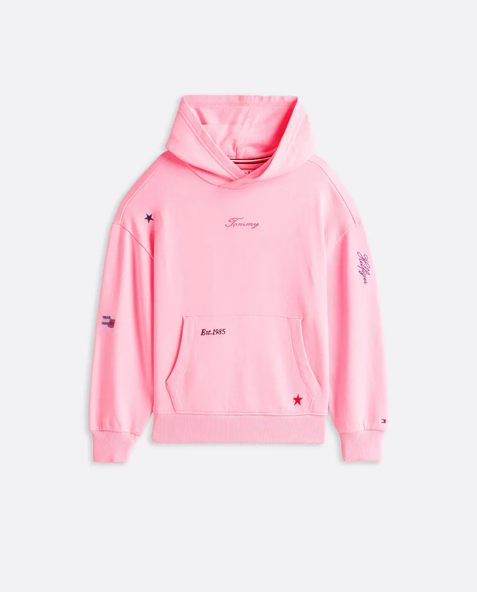 

Толстовка для девочки с вышитыми мультилоготипами Tommy Hilfiger, цвет Rosa