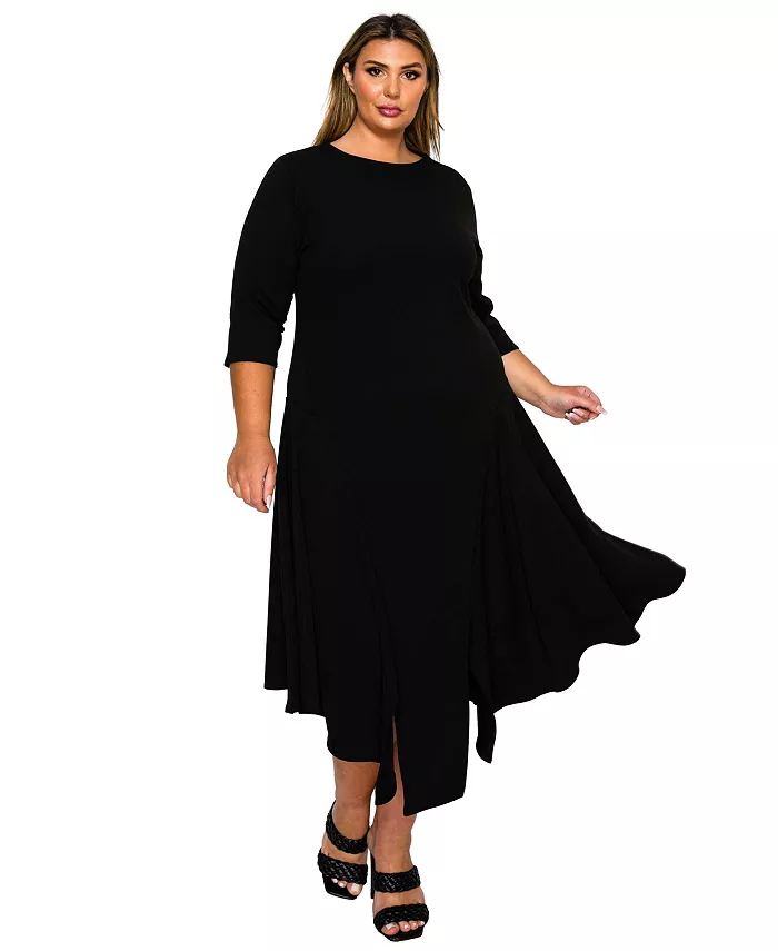 

Платье Vida Plus Size с разрезом по низу L I V D, черный