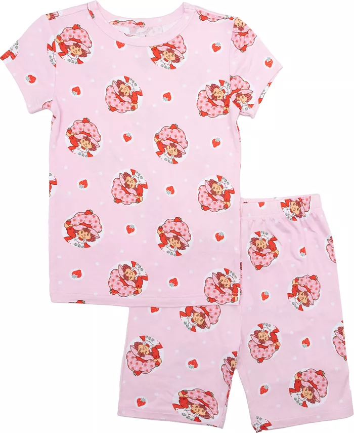 

Пижамный комплект из 2 предметов с коротким рукавом и велосипедками для девочек Little and Big Girls Strawberry Shortcake