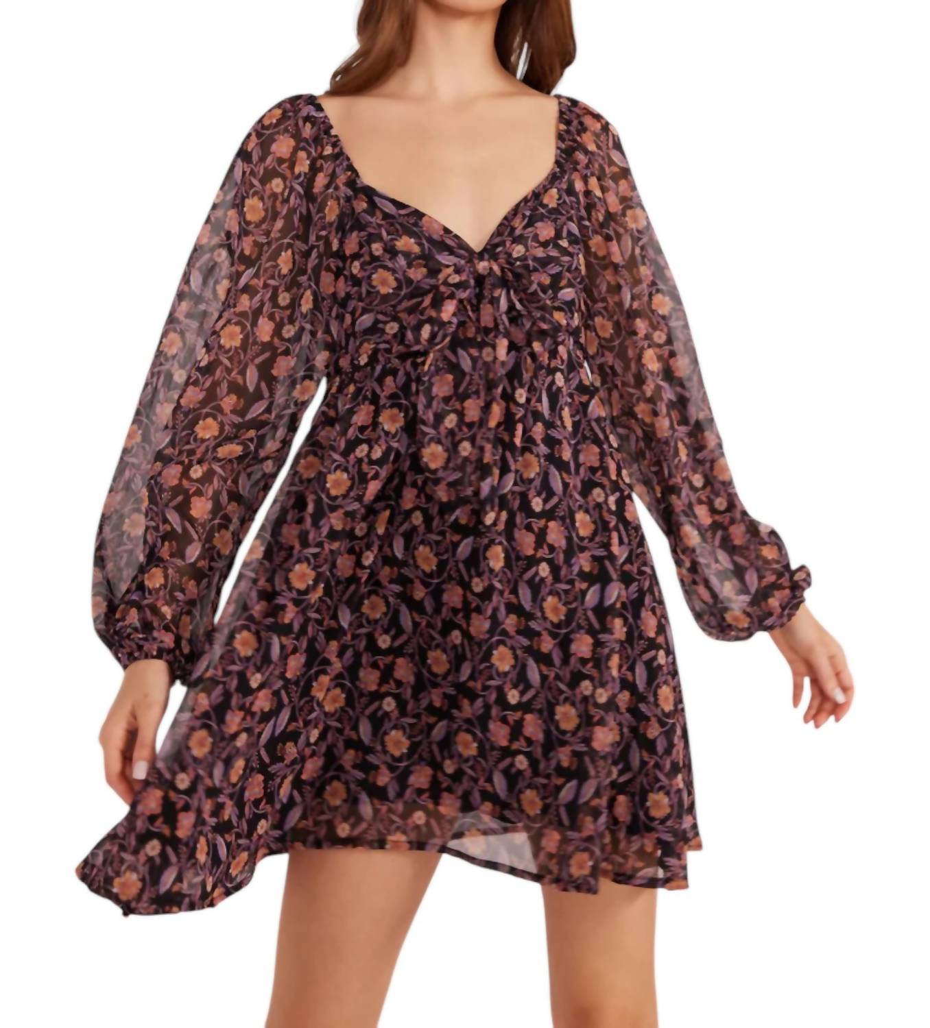 

Мини-платье Regal Babydoll с мелким цветочным принтом MINKPINK, цвет ditsy floral