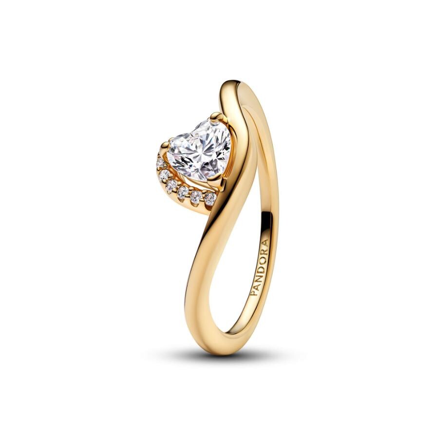 

Кольцо Pandora Wavy Heart Ring, покрытие - золото