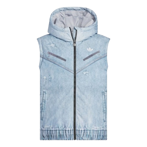 Пуховая куртка Adidas FK Denim Down Jacket, азиатский размер, цвет 'Halo Silver' — фото 2