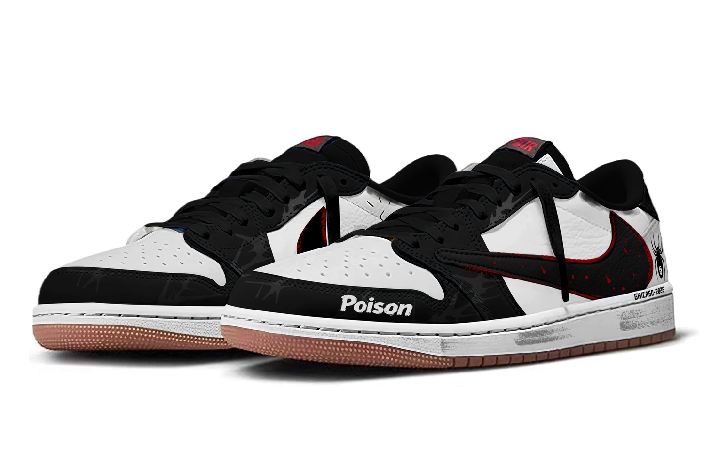 Jordan Travis Scott x Air 1 Cool Black Scar Travis Scott X AJ1 Low Cushioning Low top Vintage Basketball Shoes — фото 4