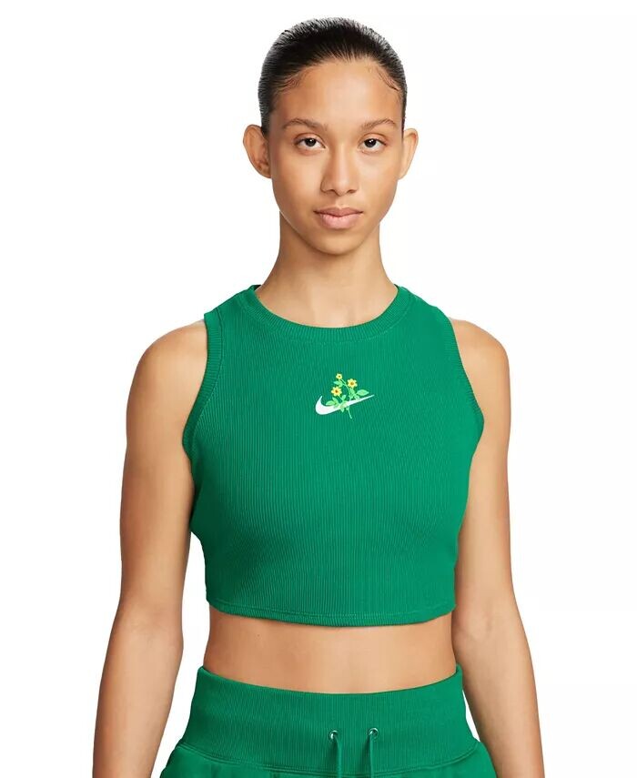 

Женская спортивная одежда Essential укороченная майка в рубчик Nike, серебро