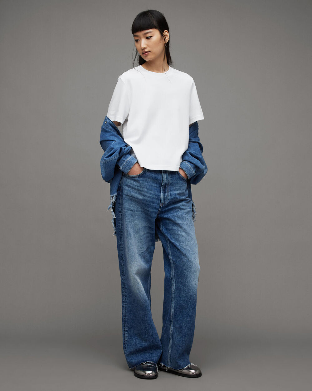

Футболка Lisa с круглым вырезом и короткими рукавами AllSaints, белый