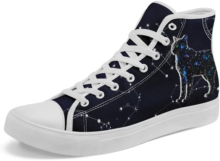 

Высокие кеды из ткани для девочек и мальчиков с принтами галактики, кошек и собак, модные кроссовки, дышащие, легкие, повседневная обувь Awsole, белый