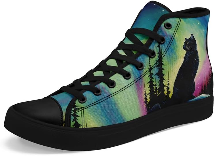 

Высокие кеды из ткани для девочек и мальчиков с принтами галактики, кошек и собак, модные кроссовки, дышащие, легкие, повседневная обувь Awsole, черный/зеленый/фиолетовый