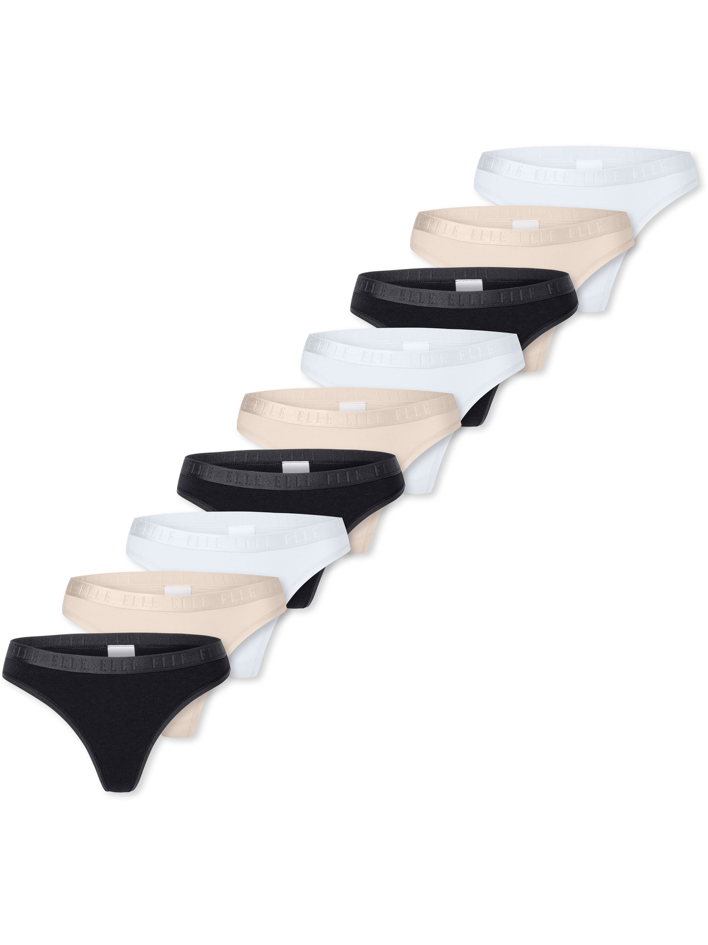 

ELLE Трусы-стринги 'Super Soft' в цвете беж, черный, белый