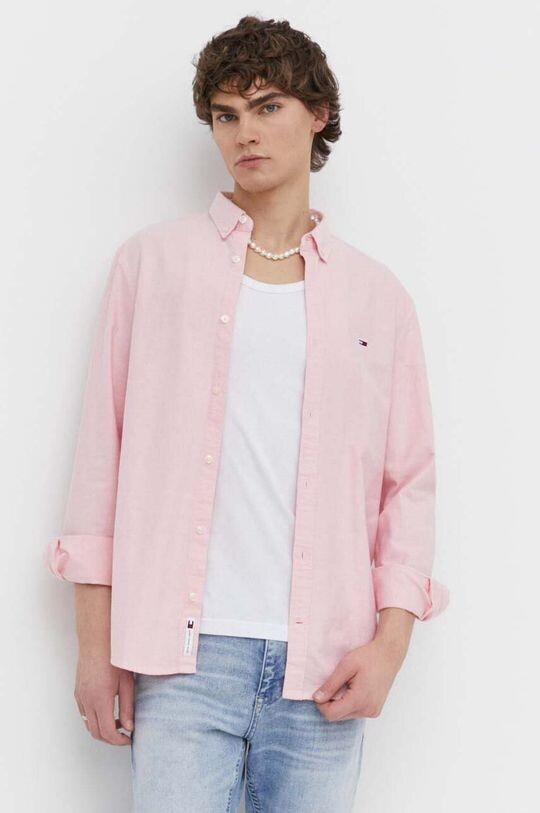 

Хлопчатобумажная рубашка Tommy Jeans, роза