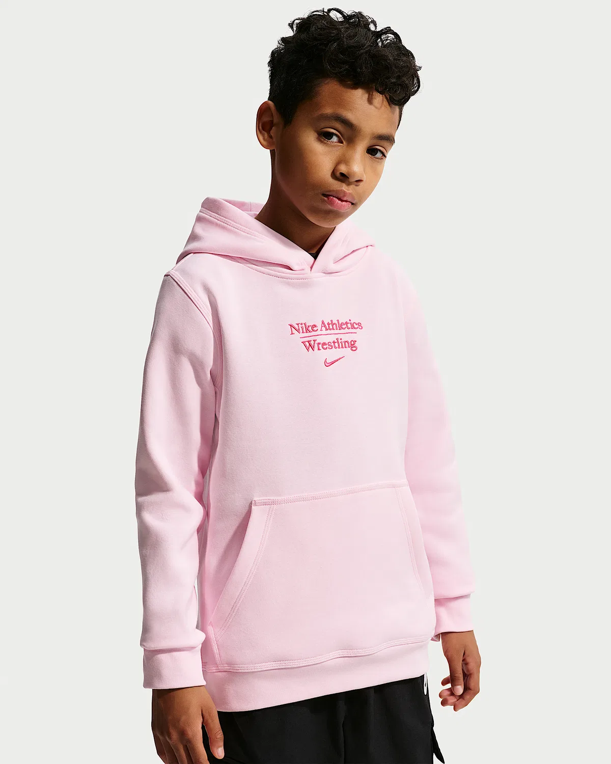 Детский борцовский худи-пуловер Nike, Pink Foam/Pink