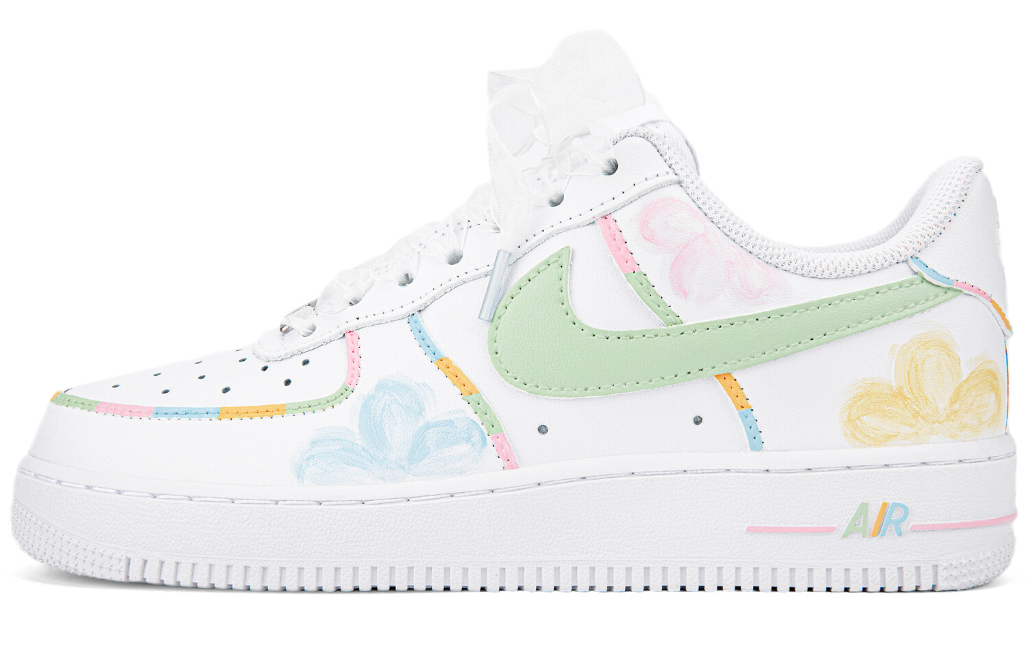 

Кроссовки Nike Air Force 1 Skateboard Shoes Women's Low-Top White/Green/Yellow