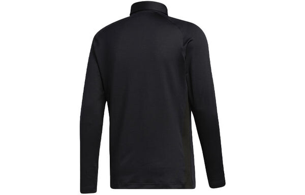 Футболка adidas Brushed Brushed Ls Pl Golf Sports Training Casual Long Sleeves polo Black, черный — фото 2