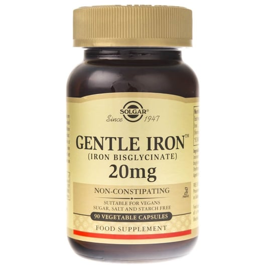 

Solgar, Gentle Iron, хелат аминокислот, 90 капсул.