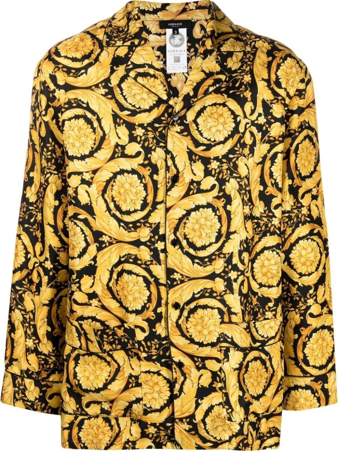 

Versace шелковый пижамный топ Barocco, черный