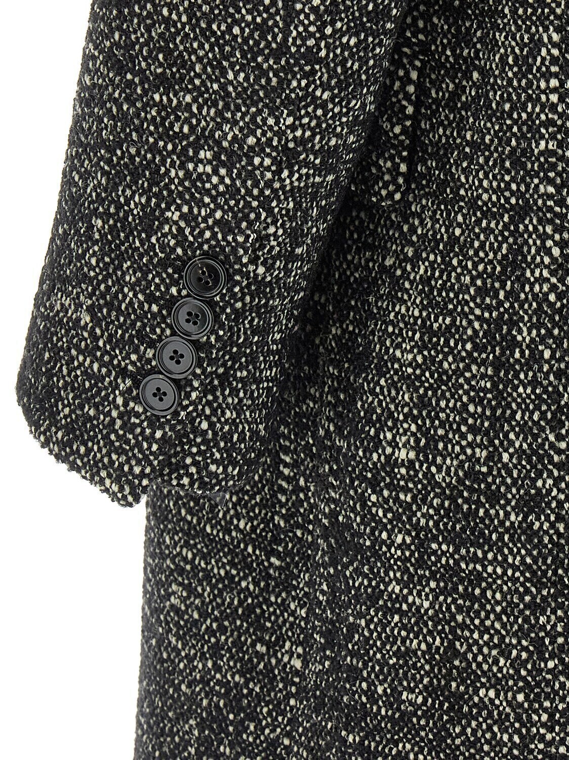 Пальто из буклированной шерсти DOLCE & GABBANA, белый/черный — фото 4