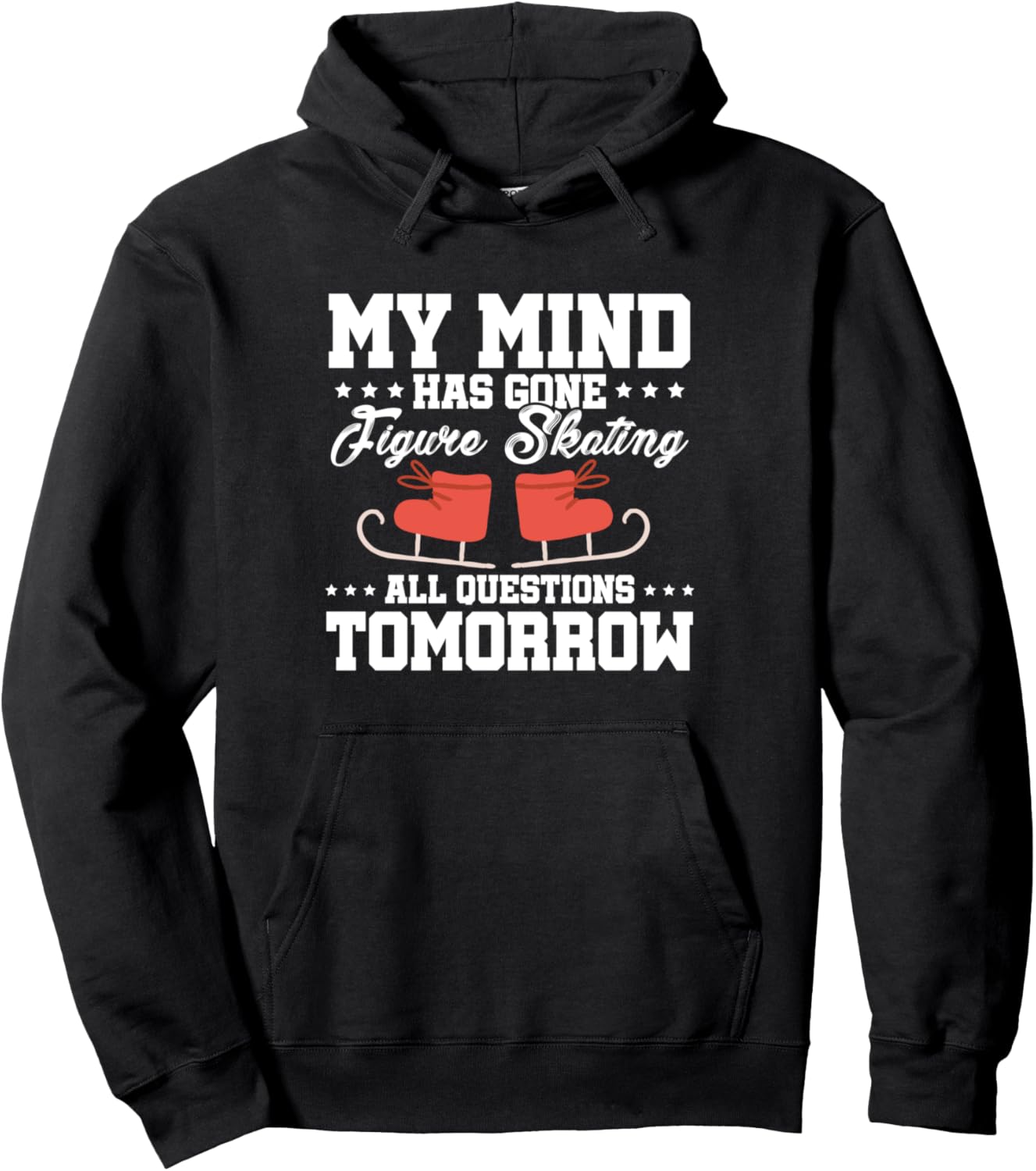 

Мои мысли заняты фигурным катанием. Все вопросы завтра. Толстовка с надписью «Катание на коньках» Ice Skating Gift Idea Ice Skater Figure Skating, черный