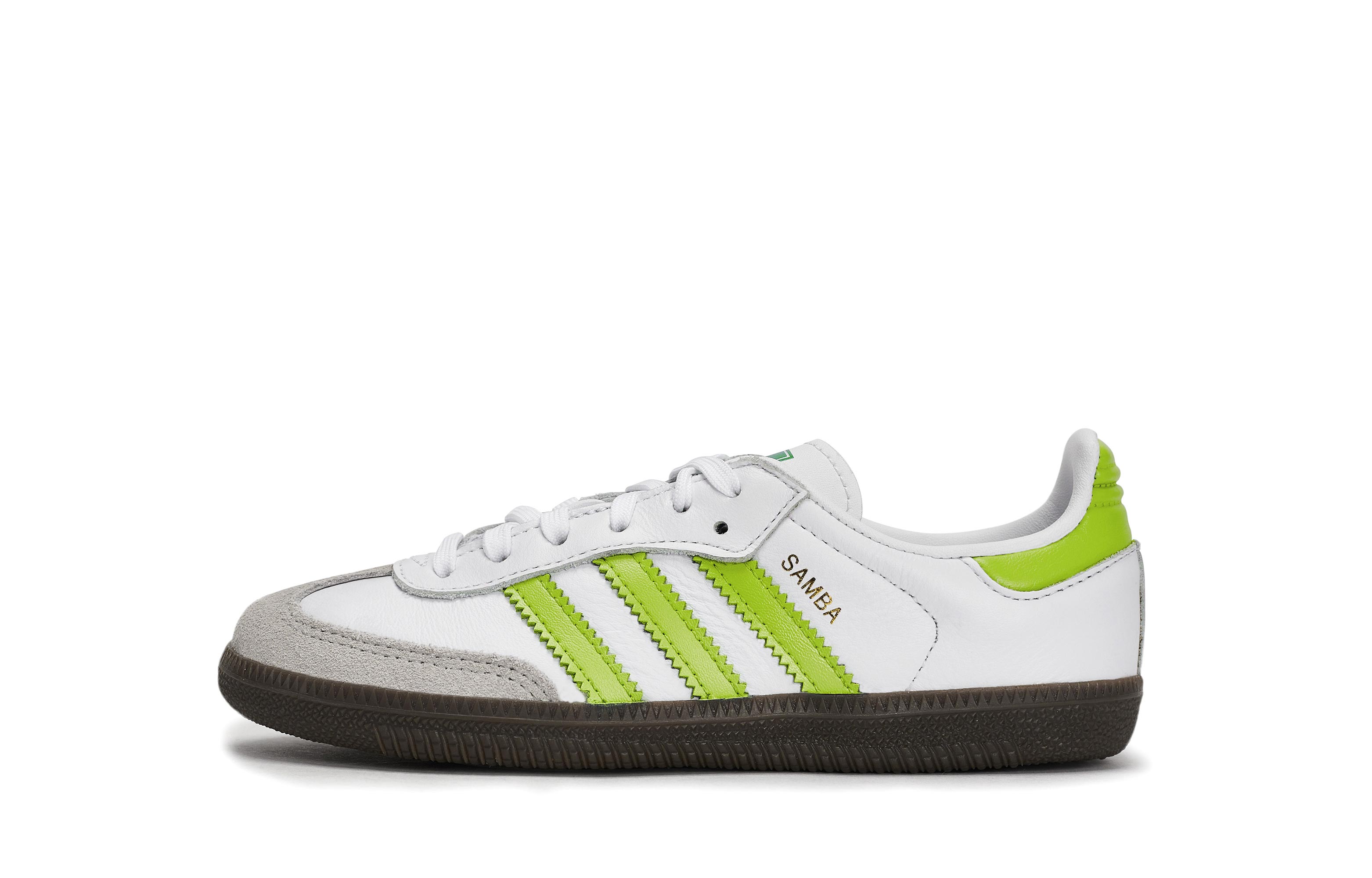 

Детские скейтерские кроссовки Samba для дошкольников Adidas Originals, белый/зеленый
