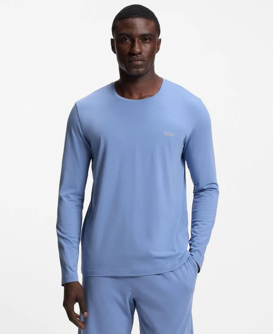 Мужская футболка с длинными рукавами BOSS, Pastel Blue