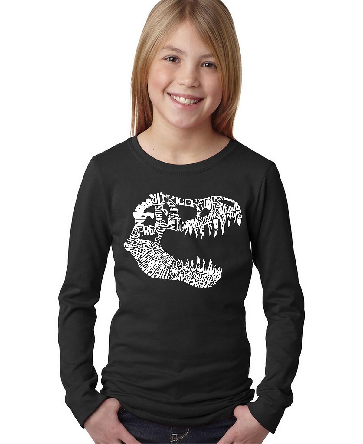 

Лонгслив Big Girl's Word Art — TREX LA Pop Art, черный