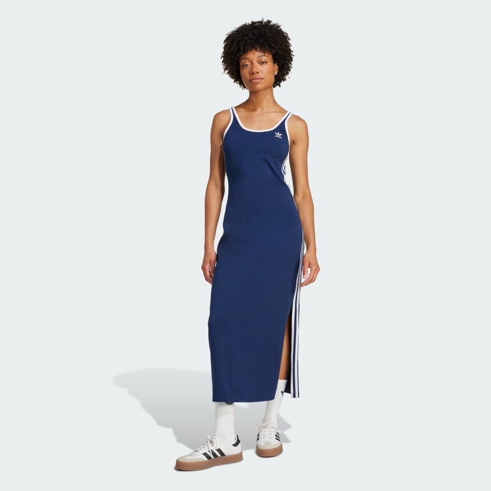 

Платье Adidas Adicolor 3-Stripes Tank Maxi Dress, цвет Night Indigo/White