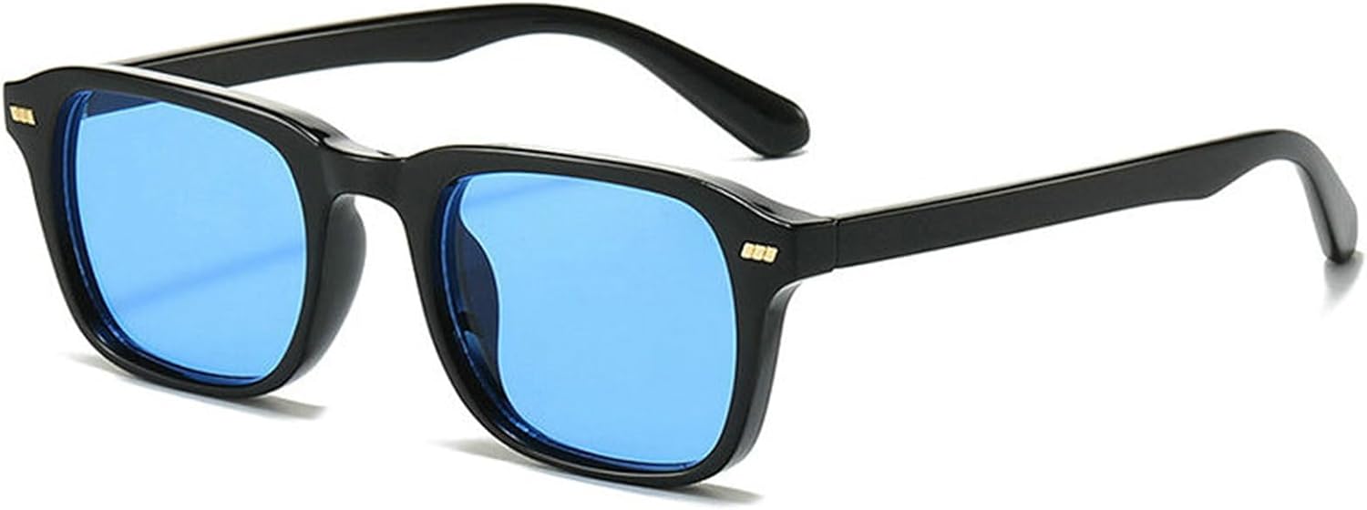 

Willochra Fashion Square Женские роскошные солнцезащитные очки в винтажном дизайнерском стиле, конфетные цвета, прозрачный градиент, мужские панк-солнцезащитные очки XF, Black Blue