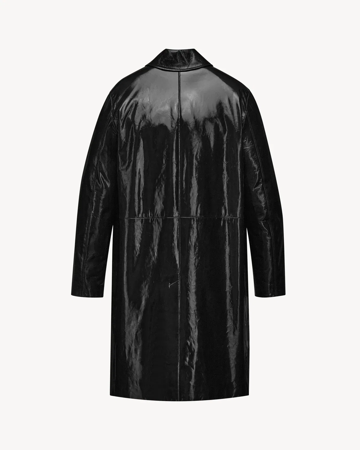 Пальто из пузырчатой овечьей кожи Saint Laurent, черный — фото 3