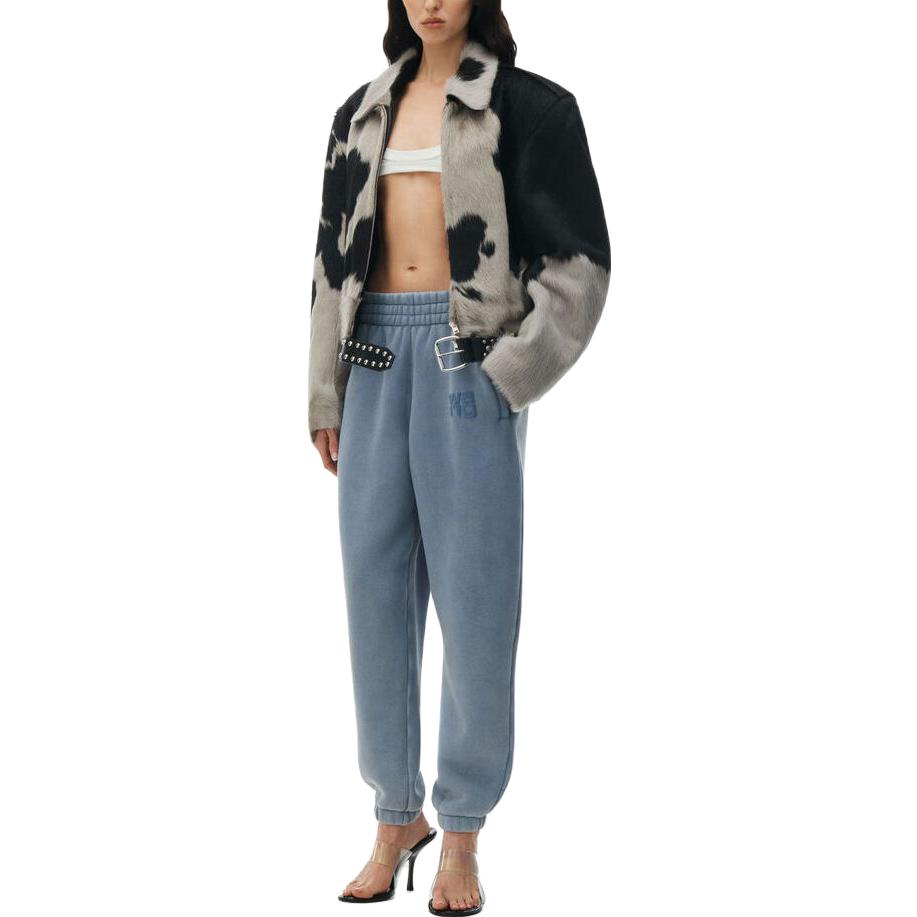 SS24 Вязаные спортивные брюки женские серо-голубые Alexander Wang — фото 3