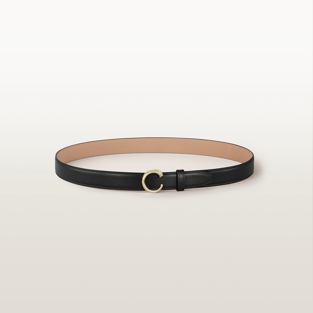 

Женский ремень Cartier Ceinture 25 mm, Panther de Cartier, размер 85 см, черная телячья кожа